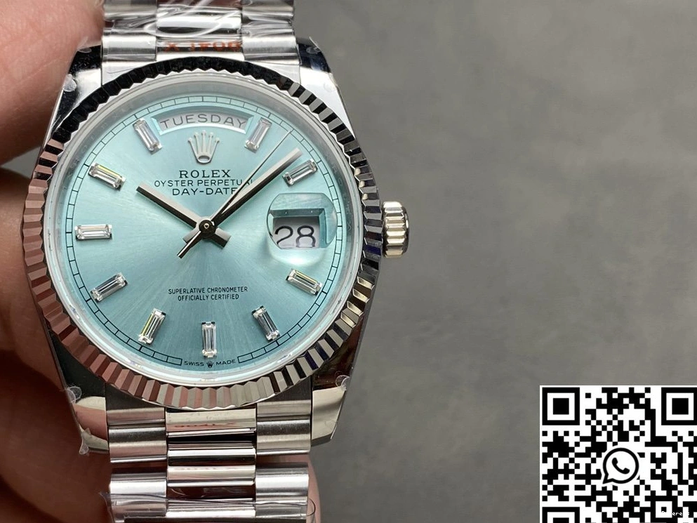 M128236-0009 QF Steel Factory Tungsten 36mm Date Day v5 Rolex Blue Dial 0328